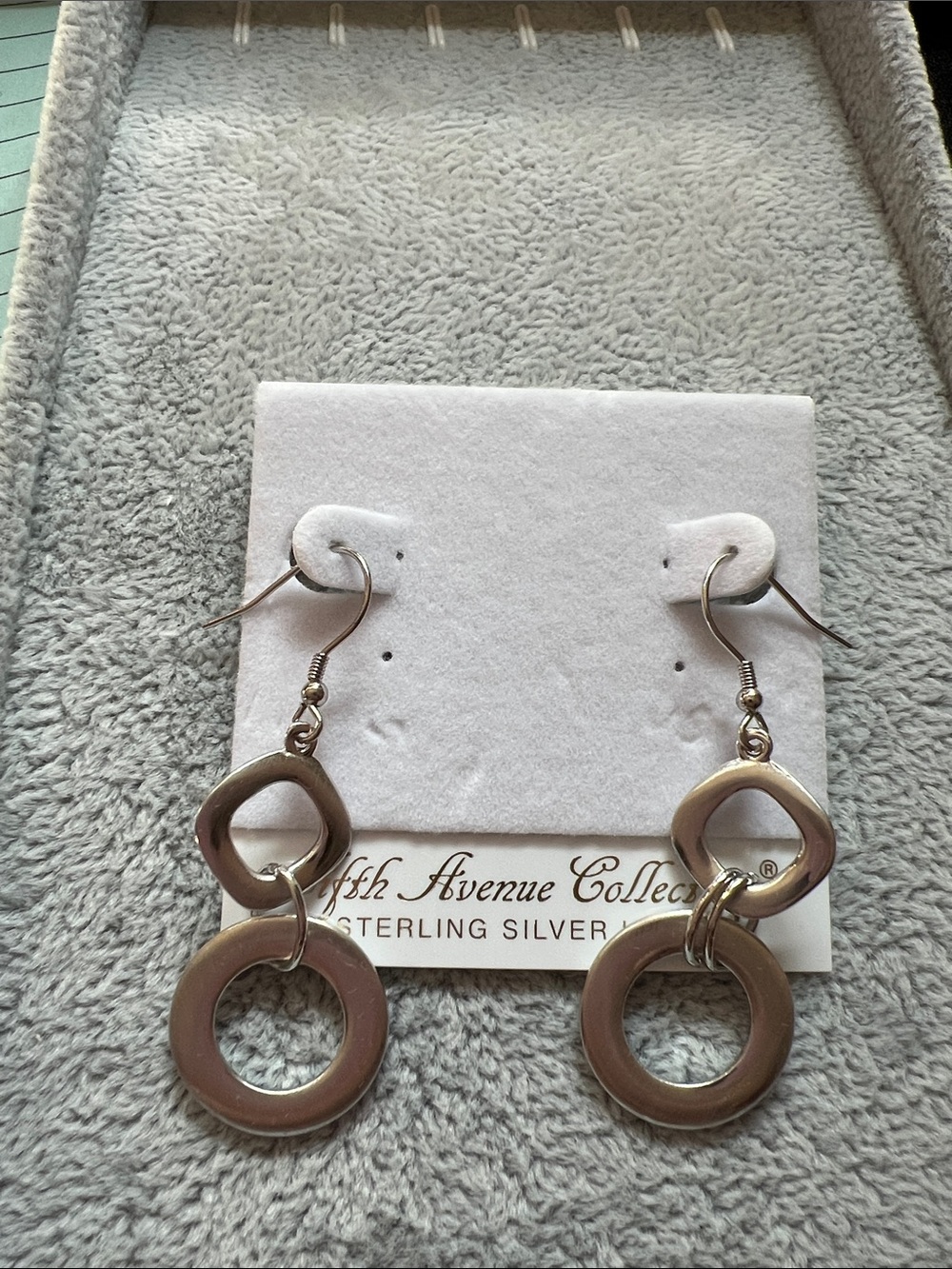 Silver Double Drop Earrings - Silver